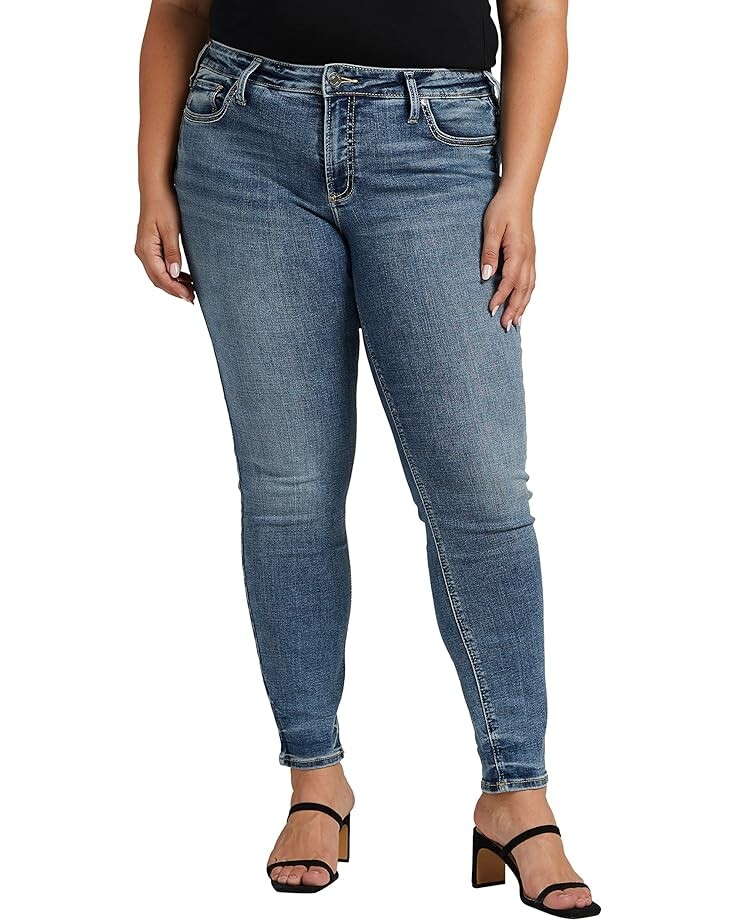 

Джинсы Silver Jeans Co. Plus Size Suki Mid-Rise Skinny Jeans W93136ECF380, цвет Medium Indigo Wash