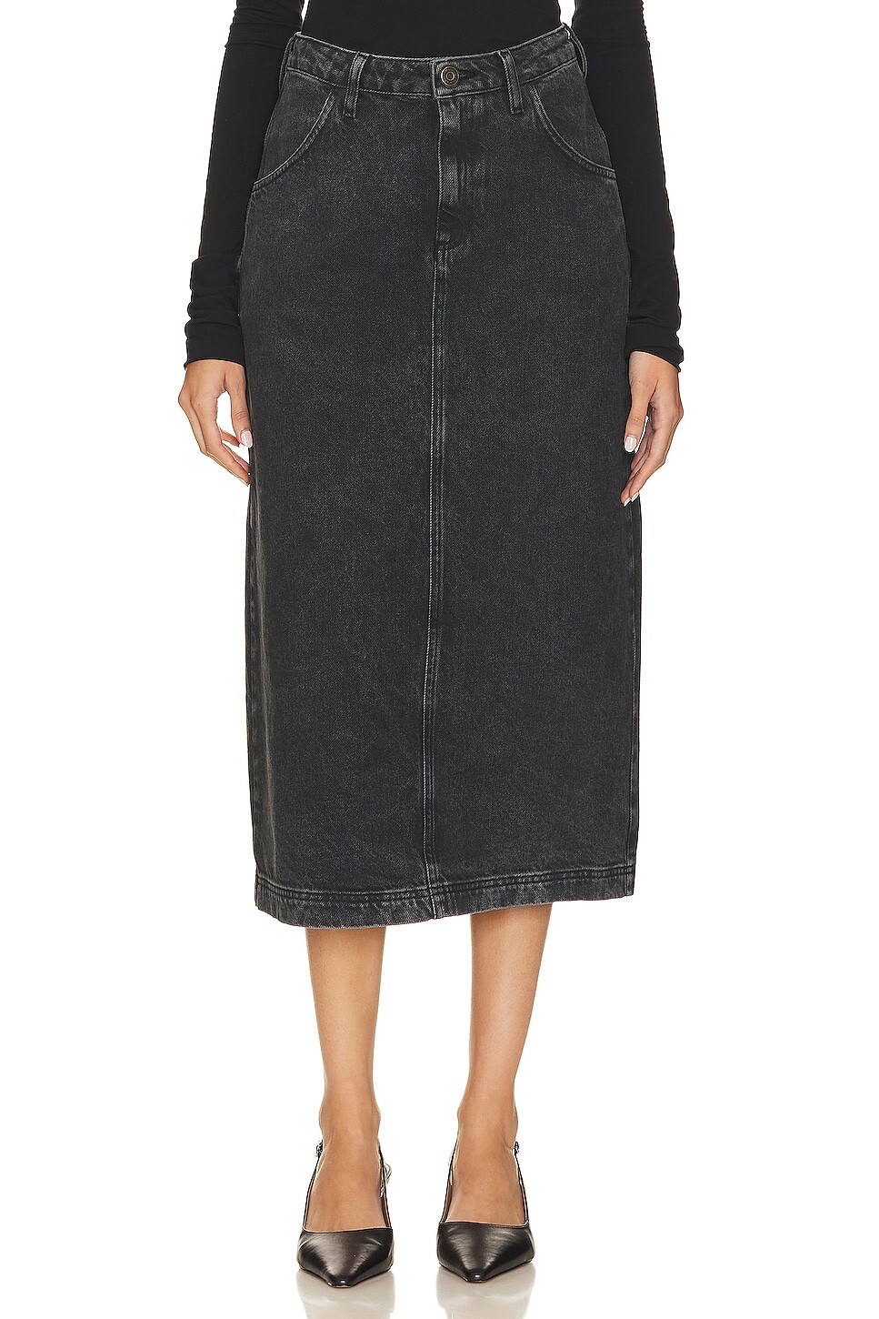 

Юбка миди American Vintage Yopday Denim, цвет Black Poivre Et Sel