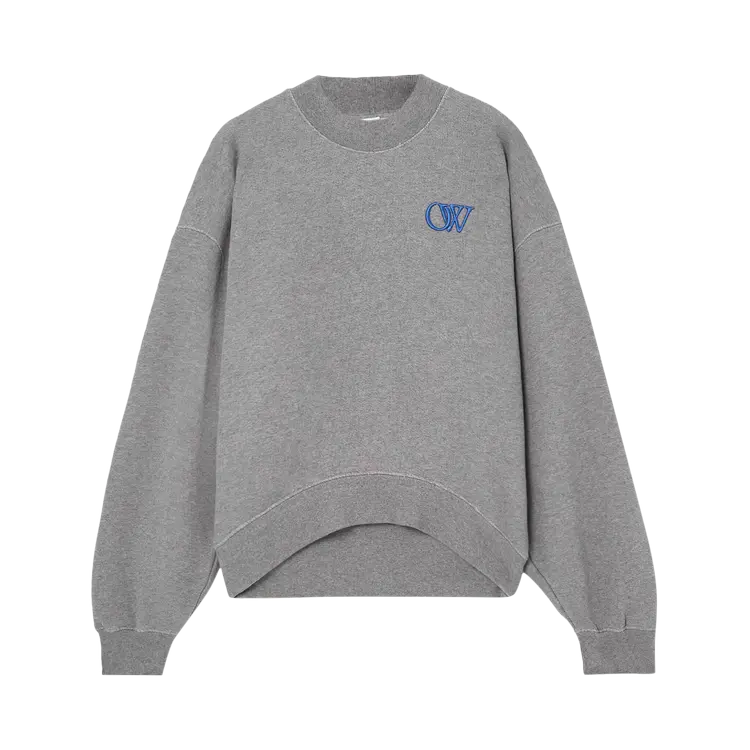 

Толстовка Off-White Logo Embroidered 'Melange Grey/Nautical Blue', серый