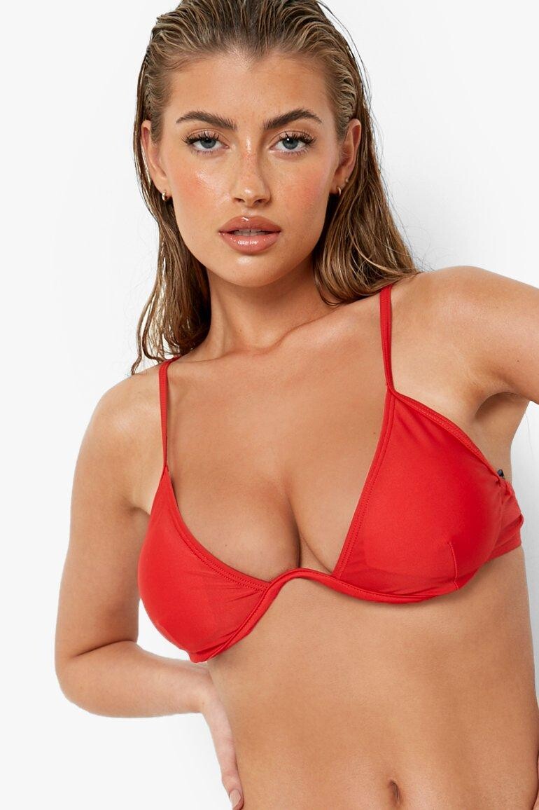 

Топ бикини essentials fuller bust recycled Boohoo, красный