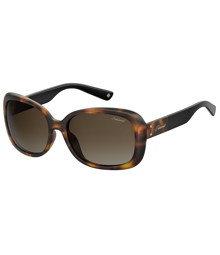 Прямоугольные поляризованные солнцезащитные очки Polaroid, коричневый