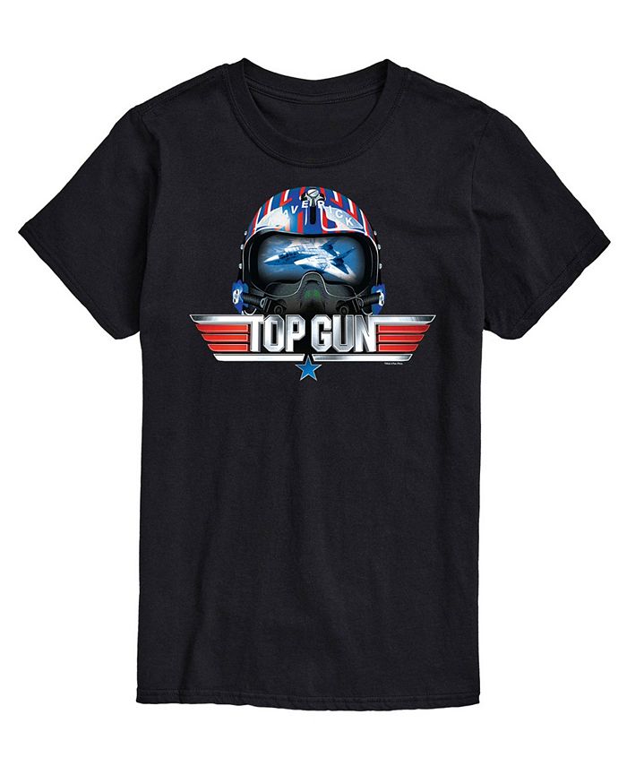 Мужская футболка с принтом Top Gun Logo Helmet AIRWAVES, черный