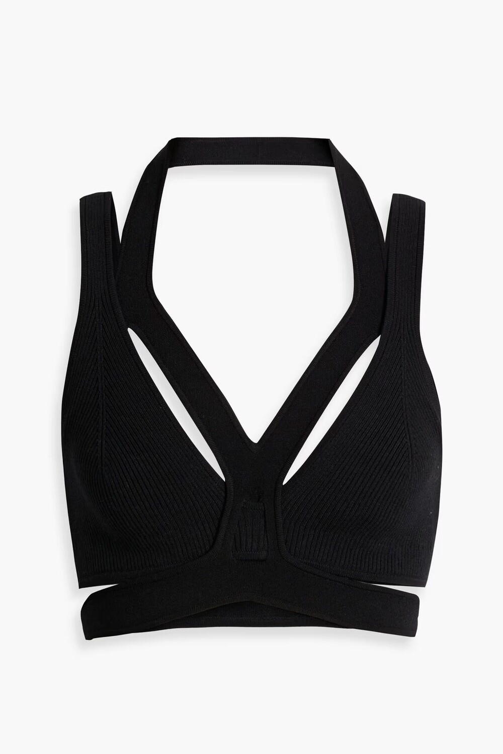 

Верх бюстгальтера ребристой вязки Dion Lee, черный