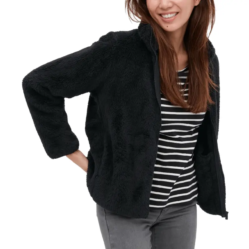 

Куртка Uniqlo Fluffy fleece zipped, черный