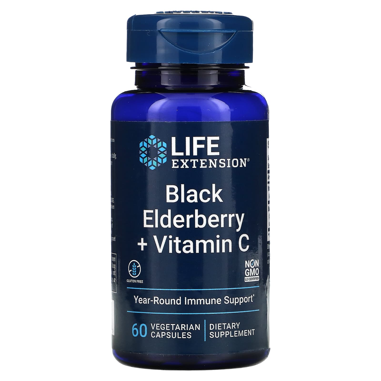 Черная Бузина Life Extension с витамином C, 60 вегетарианских капсул life extension черная бузина с витамином c 60 вегетарианских капсул