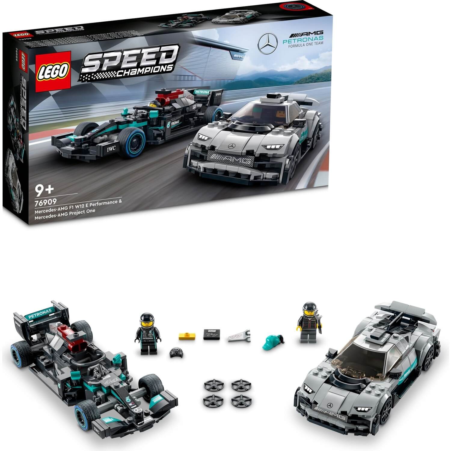 Конструктор LEGO 2 в 1 Гоночные автомобили Mercedes-Benz AMG F1 W12 и AMG Project One, 564 детали lego technic mercedes amg f1 w14 e performance pull back игровой набор