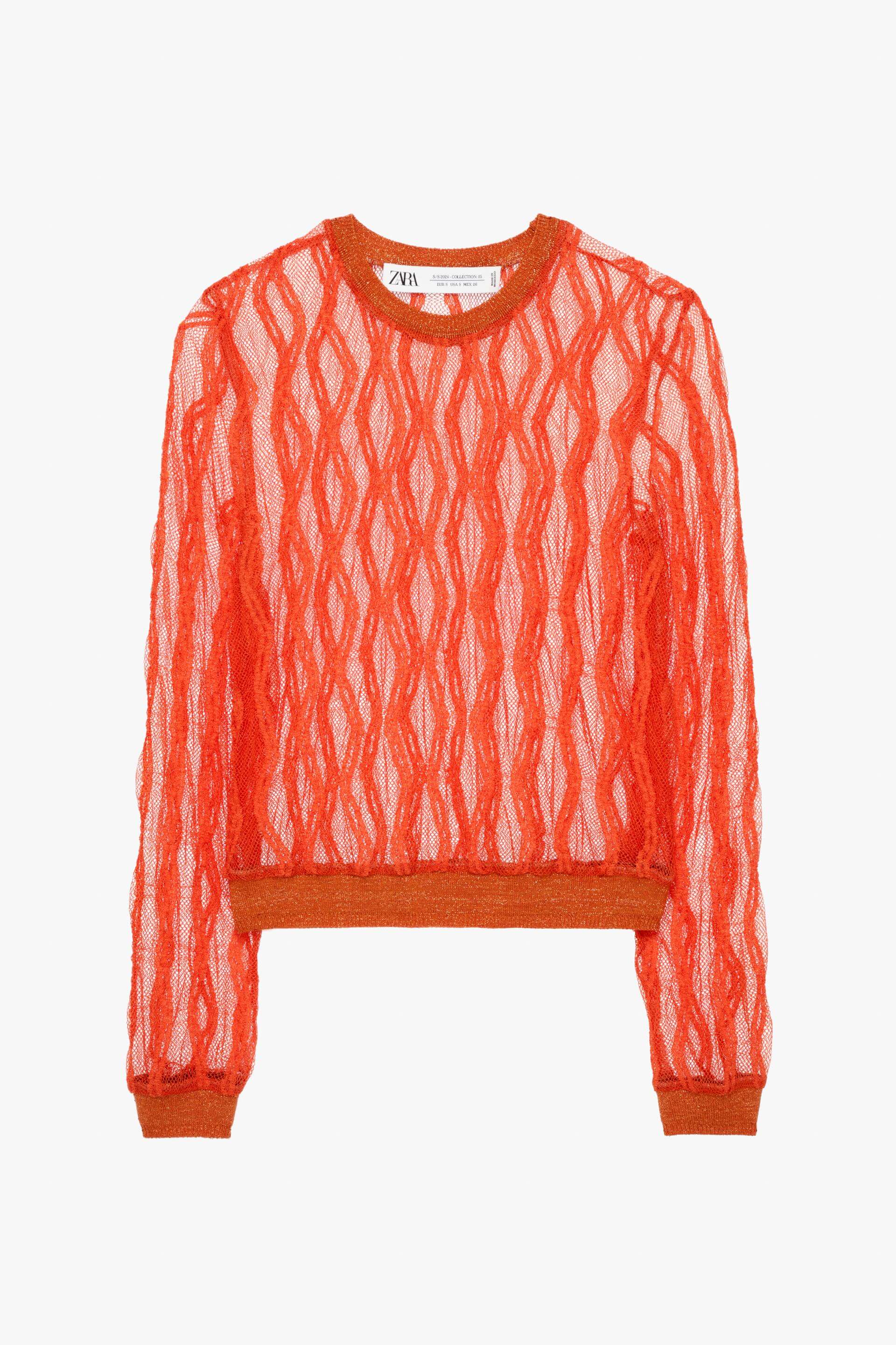 Топ Zara Knit - Limited Edition, оранжевый юбка zara knit limited edition оранжевый