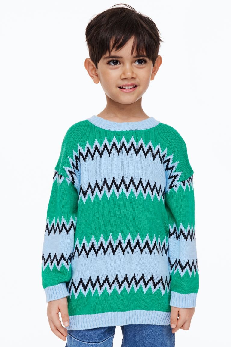 

Жаккардовый свитер H&M Patterned, голубой