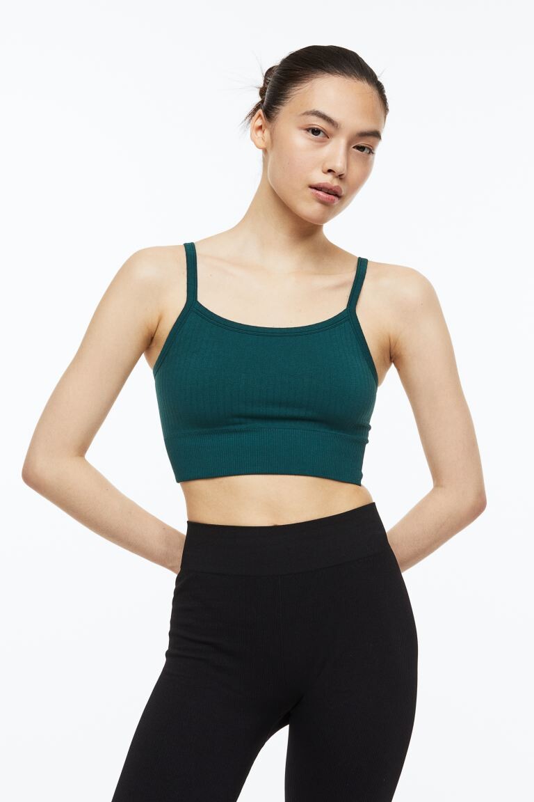 

Спортивное бра DryMove с легкой поддержкой H&M, бирюзовый