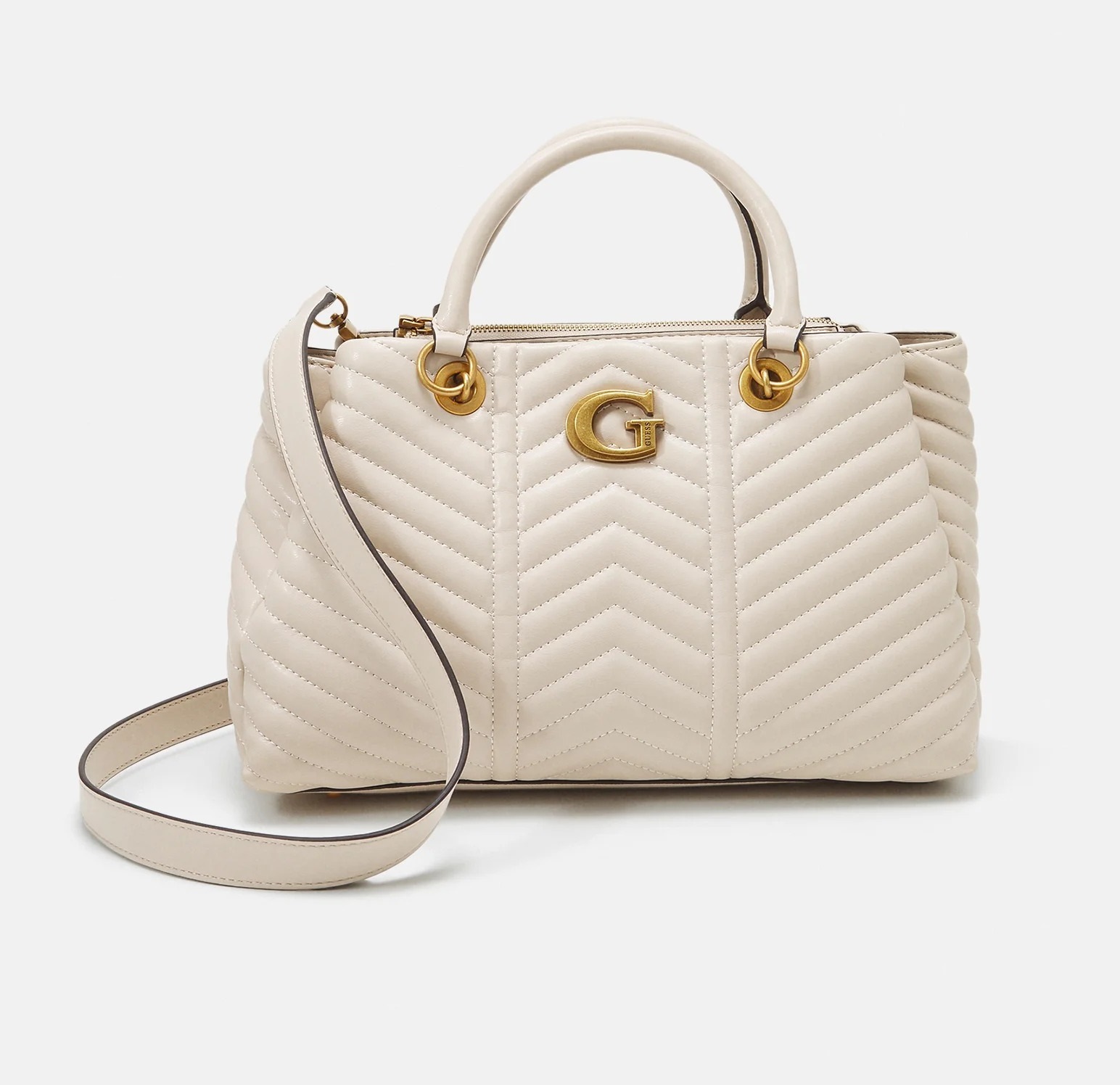 Сумка-тоут Guess Lovide Girlfriend Satchel, светло-серый сумка тоут guess ales girlfriend satchel фиолетовый