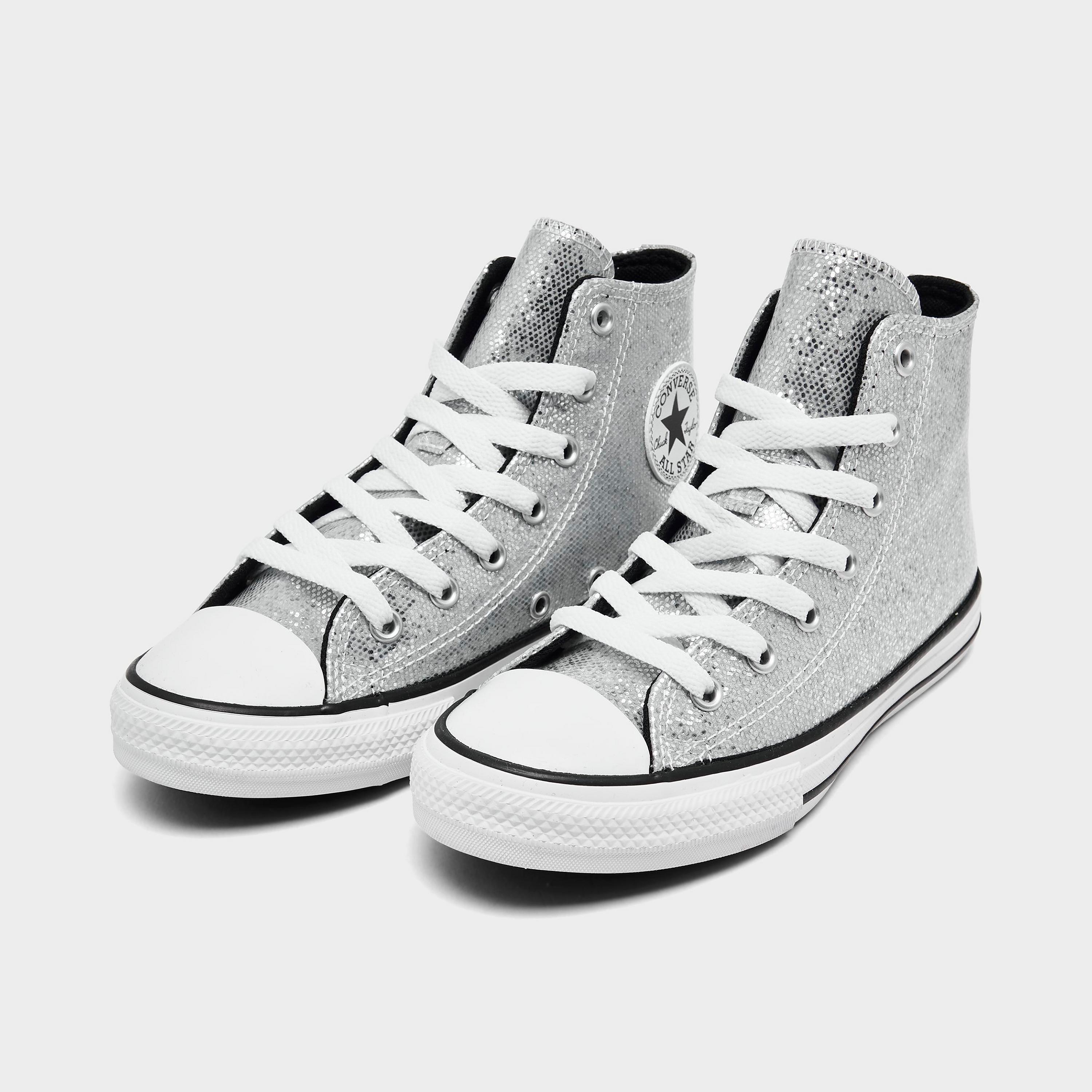 Повседневная обувь Converse Chuck Taylor High Top с блестками для девочек  для маленьких детей, серый – заказать по выгодной цене из-за рубежа в  «CDEK.Shopping»