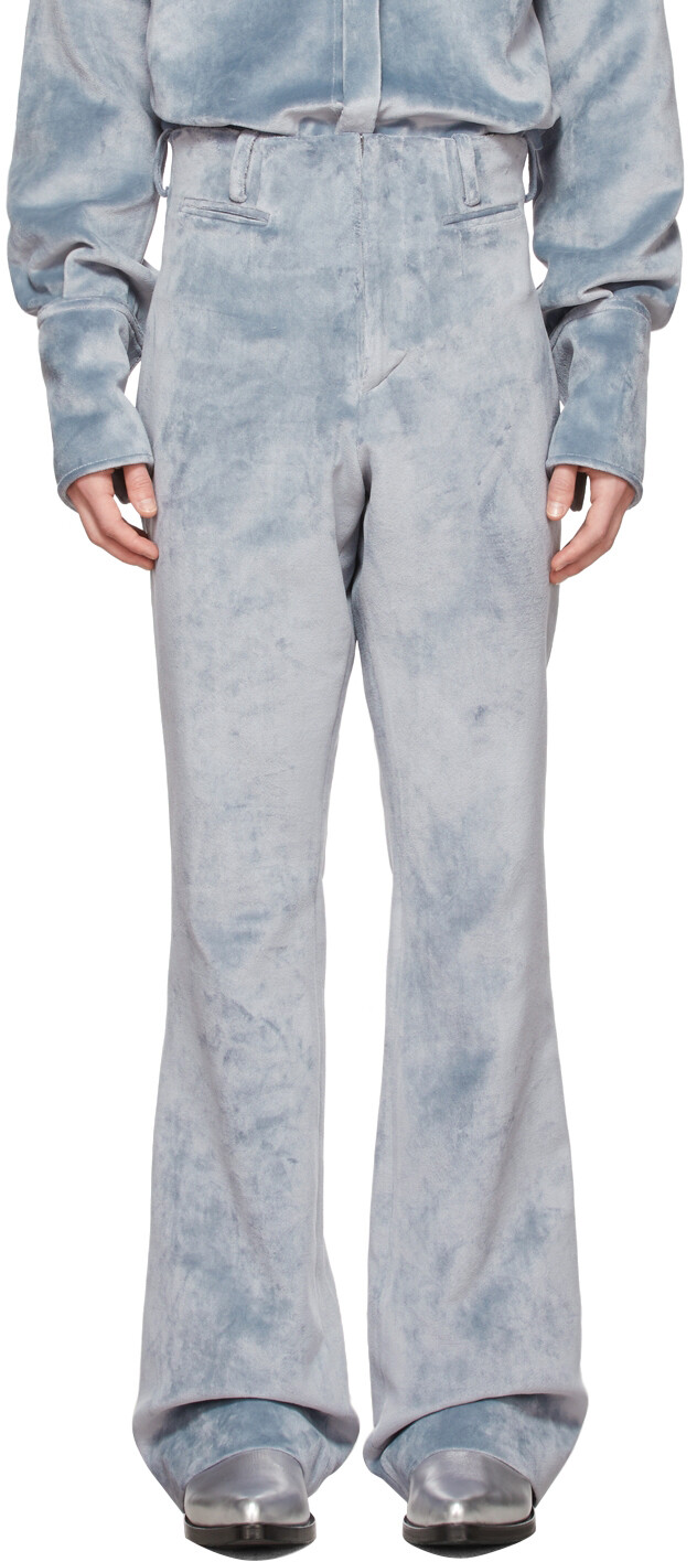 

SSENSE Эксклюзивные синие бархатные брюки Gades ARTURO OBEGERO, Синий