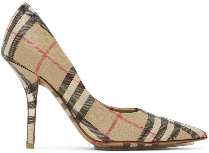 

Бежевые туфли-лодочки Aubri в винтажную клетку Burberry