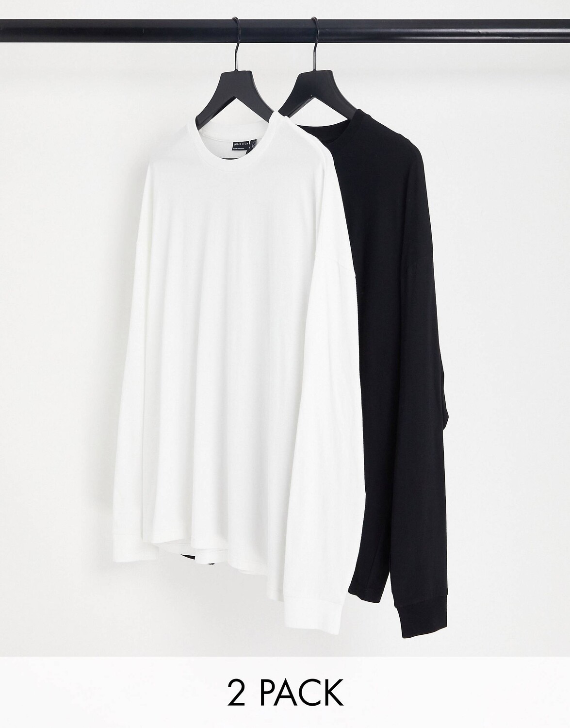 

Набор из 2 футболок оверсайз с длинными рукавами ASOS DESIGN