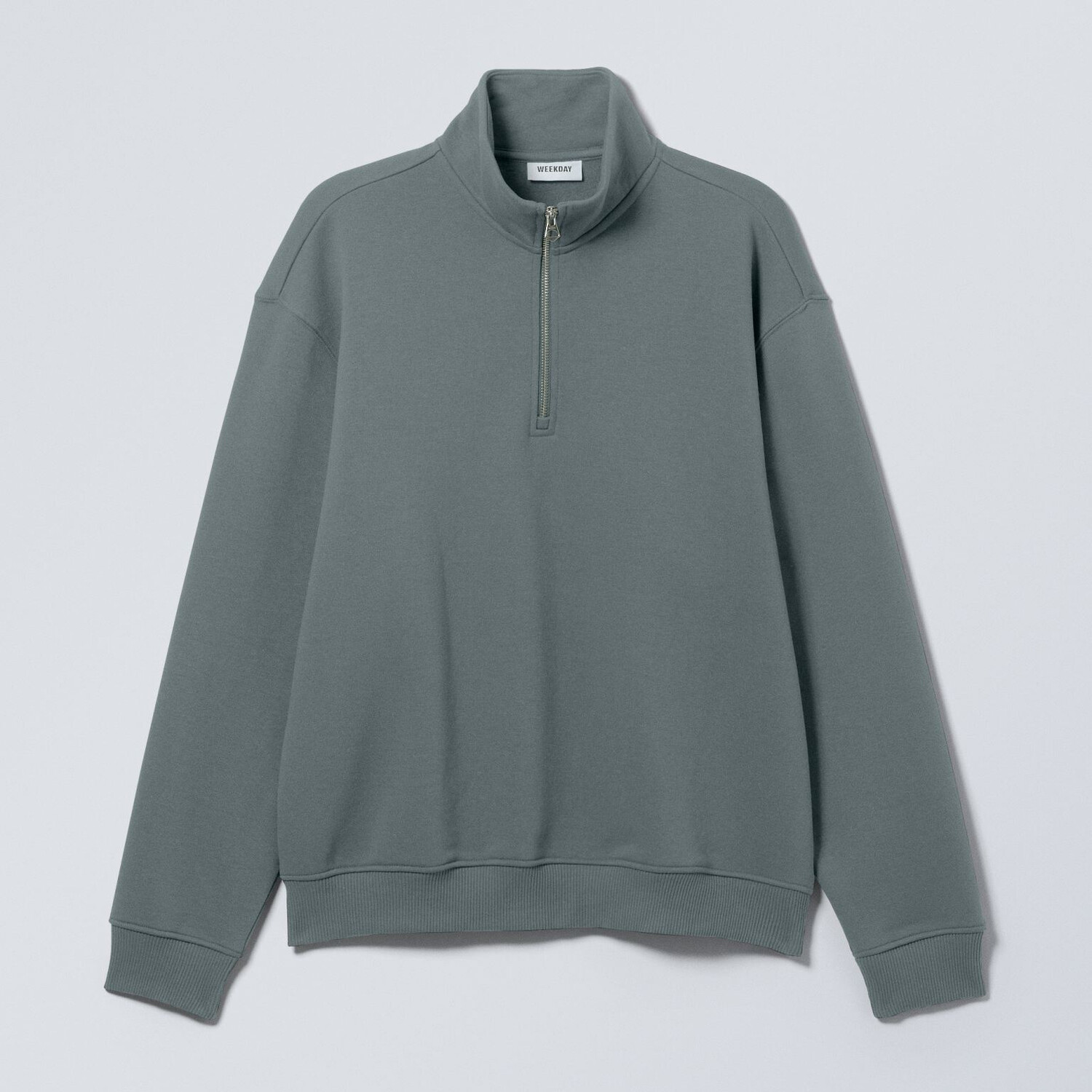 

Толстовка Weekday Loose Heavyweight With A Partial Zip, темно-бирюзовый, Зеленый