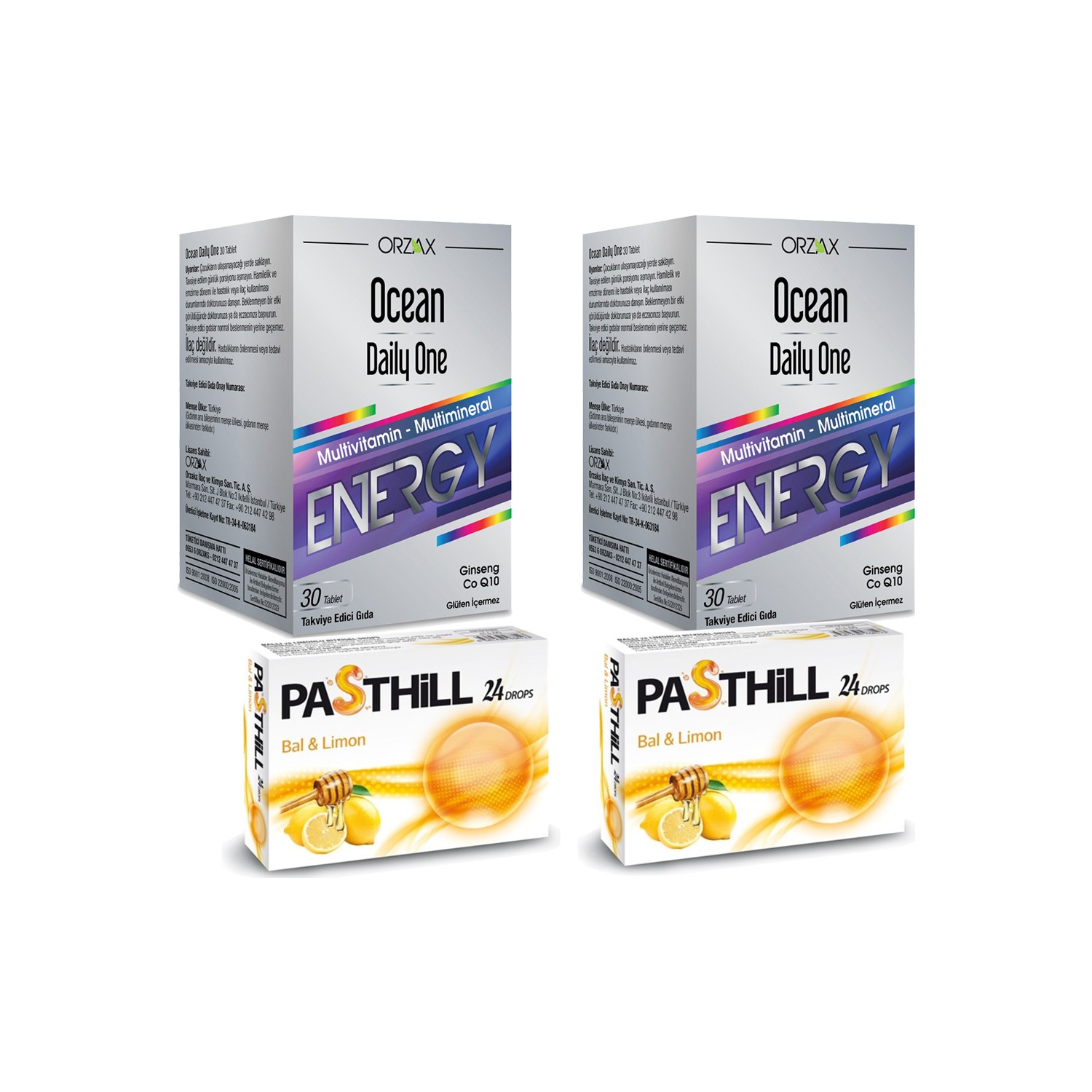 цена Пищевая добавка Orzax Ocean Daily One Energy, 30 таблеток + Витамин C Pasthill Orange