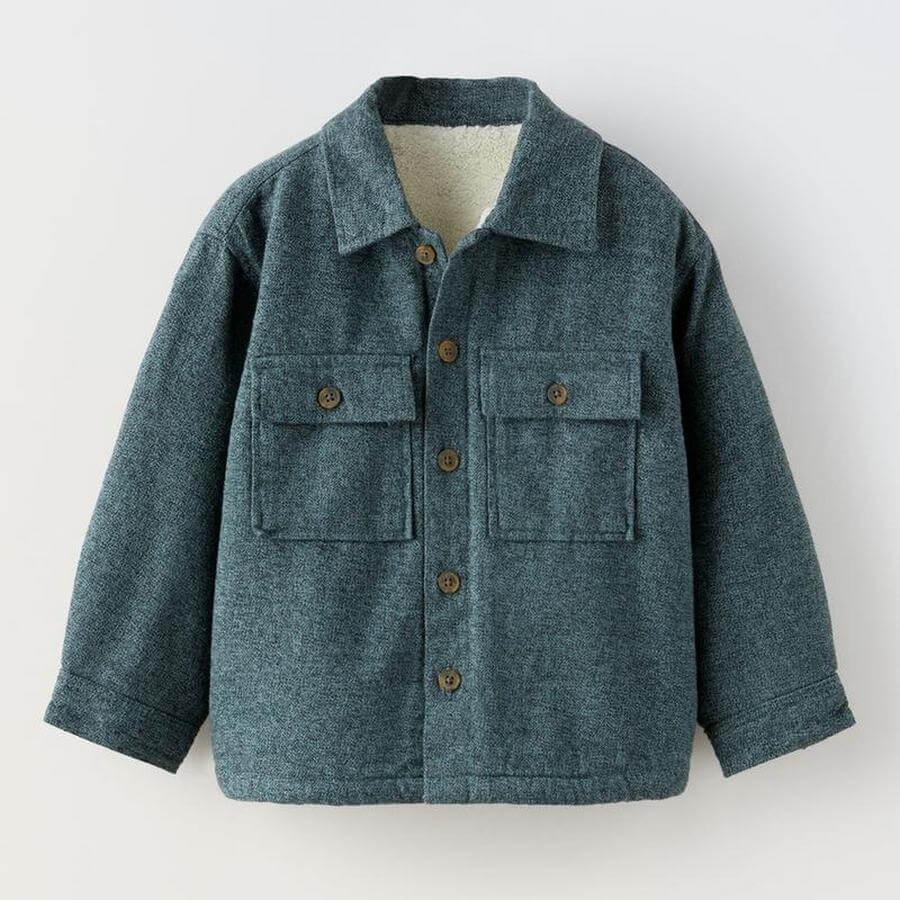 

Куртка-рубашка Zara Long-sleeved, серо-голубой