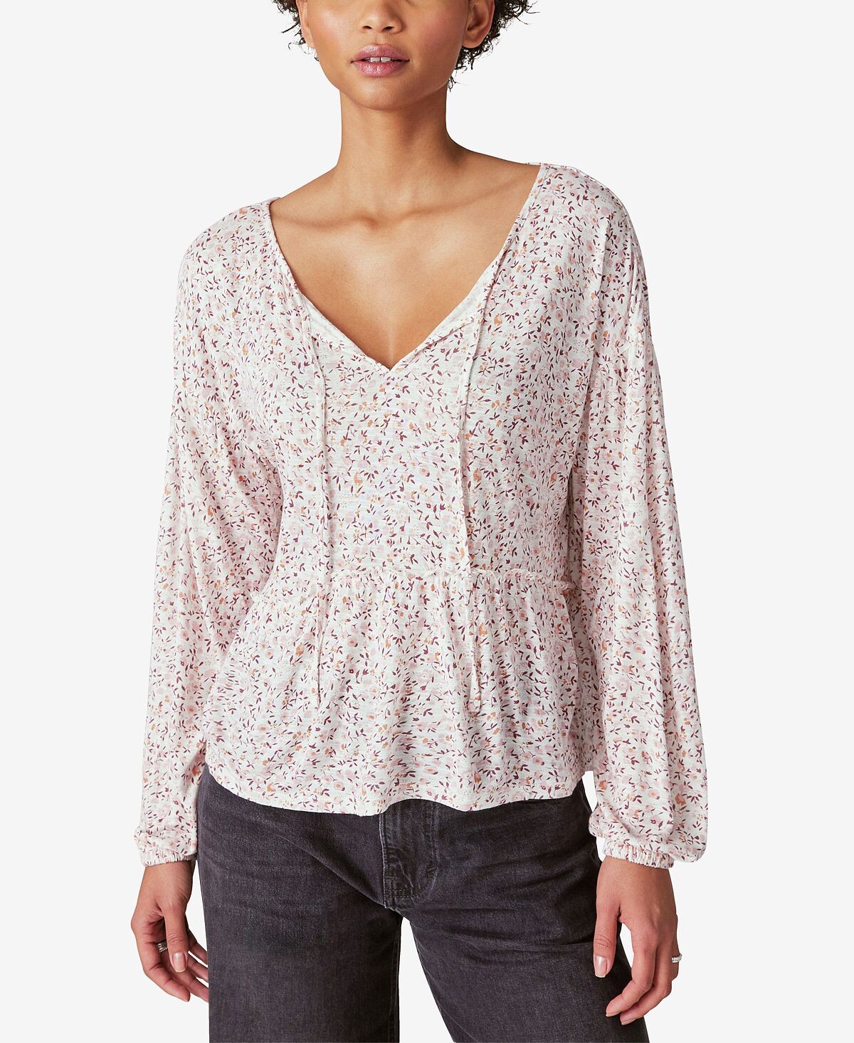 

Женский топ с завязками на шее и принтом Lucky Brand, мульти