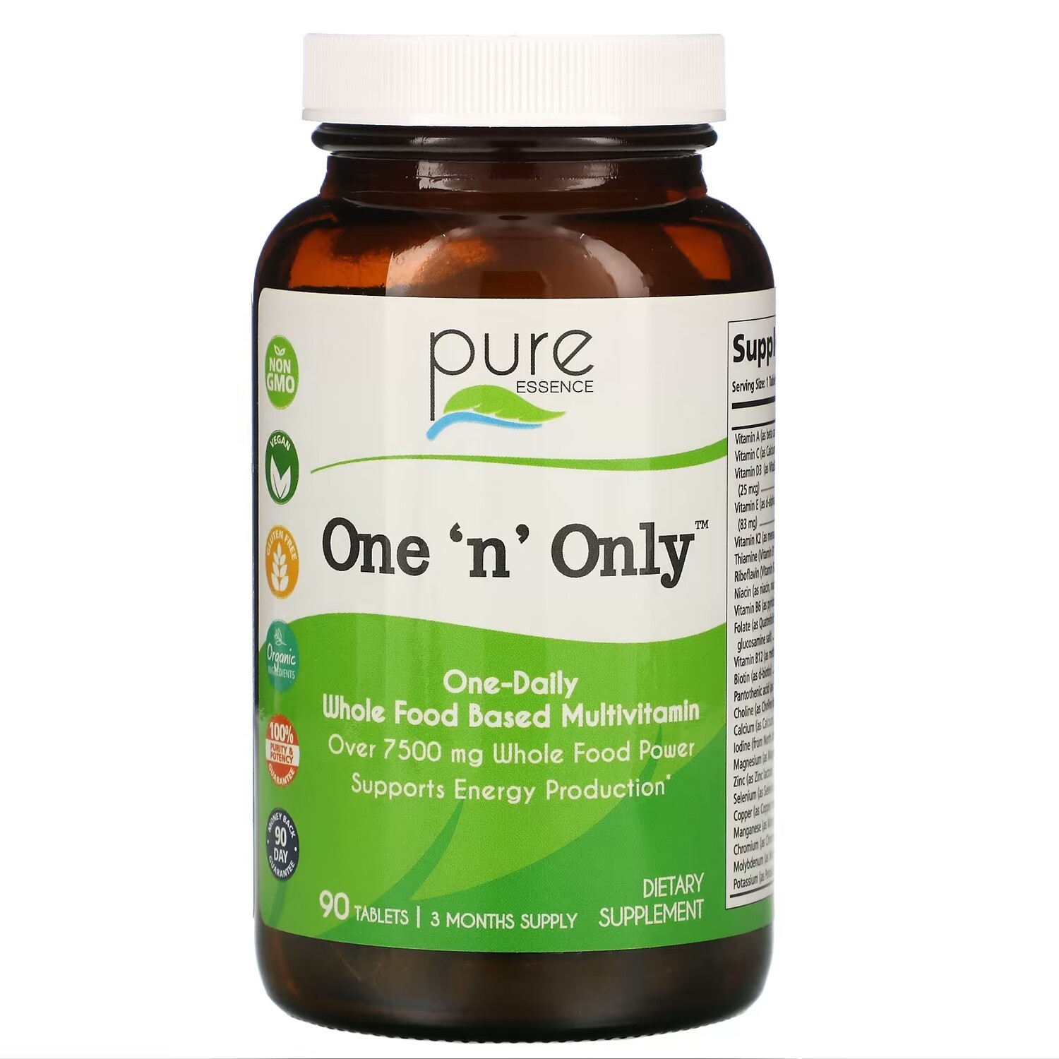 

Цельнопищевые Мультивитамины Pure Essence One 'n' Only, 90 таблеток