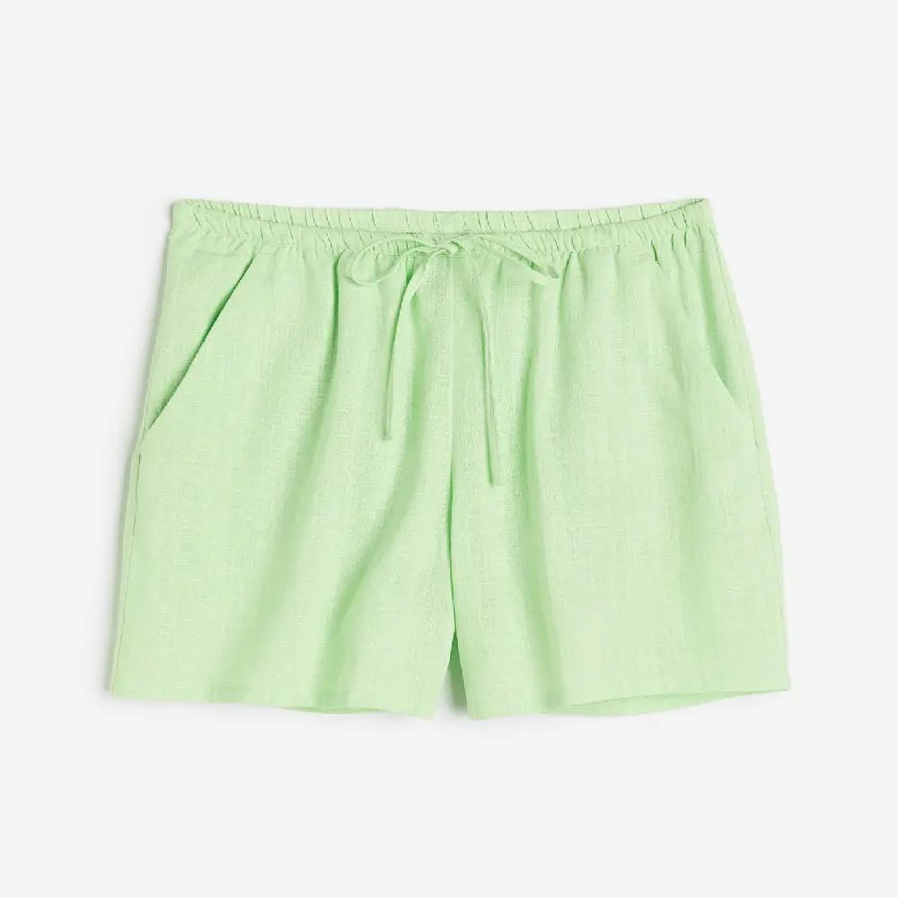 

Шорты H&M Linen-blend Pull-on, светло-зеленый