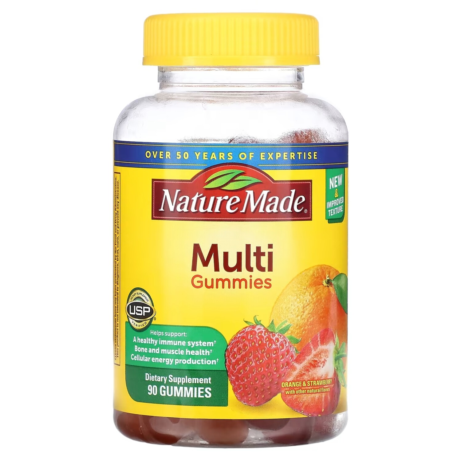 

Мультивитамины Nature Made с апельсином и клубникой, 90 жевательных таблеток