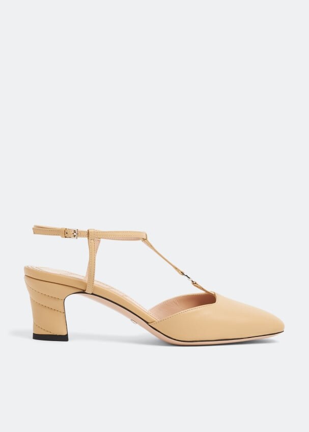 

Туфли GUCCI Petite GG slingback pumps, бежевый