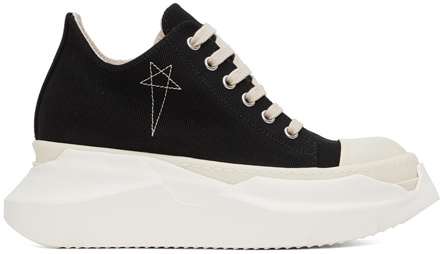 

Черно-белые низкие кеды с абстрактным принтом Rick Owens Drkshdw