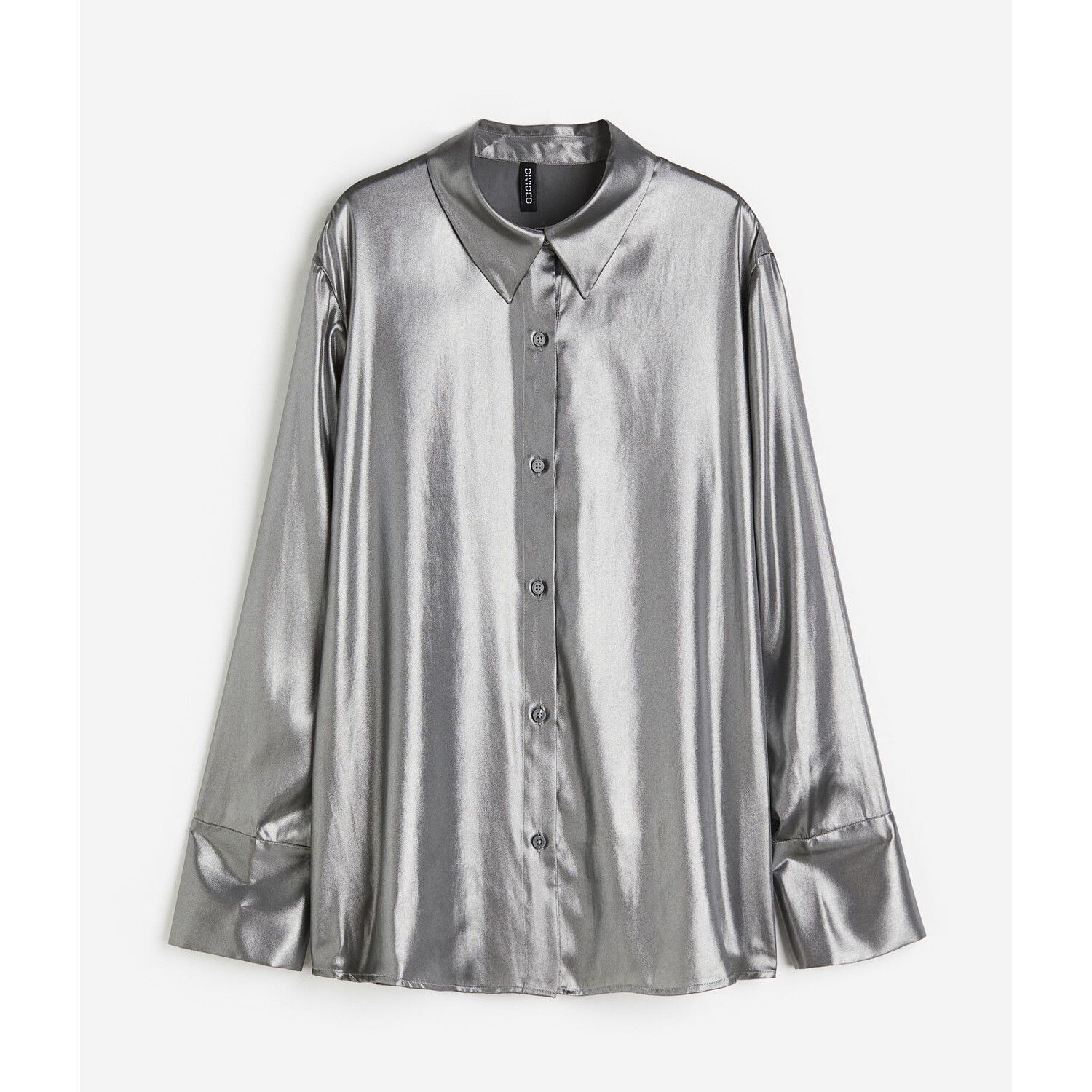 Рубашка H&M Divided Satin, серебристый