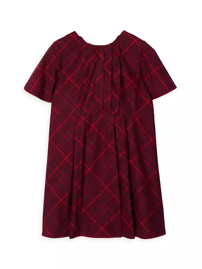 цена Хлопковое платье Gia в клетку для маленьких девочек и девочек Burberry, бордовый