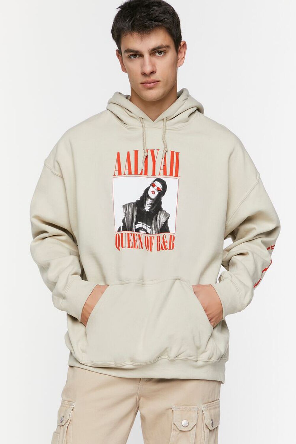 

Толстовка Aaliyah с рисунком на шнурке Forever 21, песочный, Бежевый