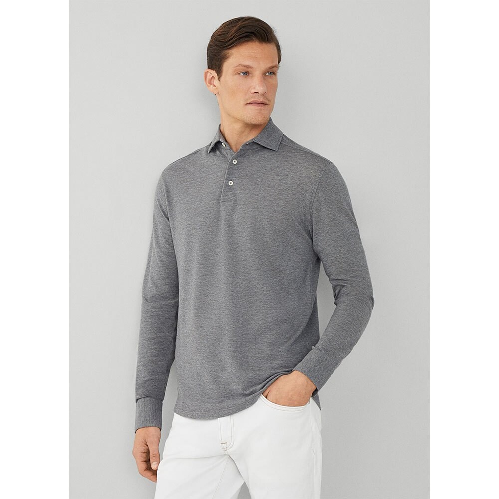 

Поло Hackett Wool Blend Long, серый
