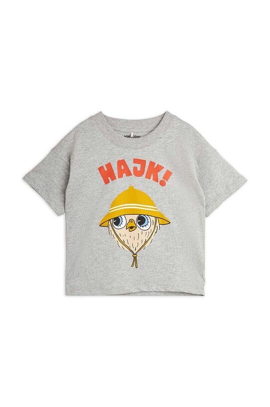 

Mini Rodini Детская хлопковая футболка Hike, серый