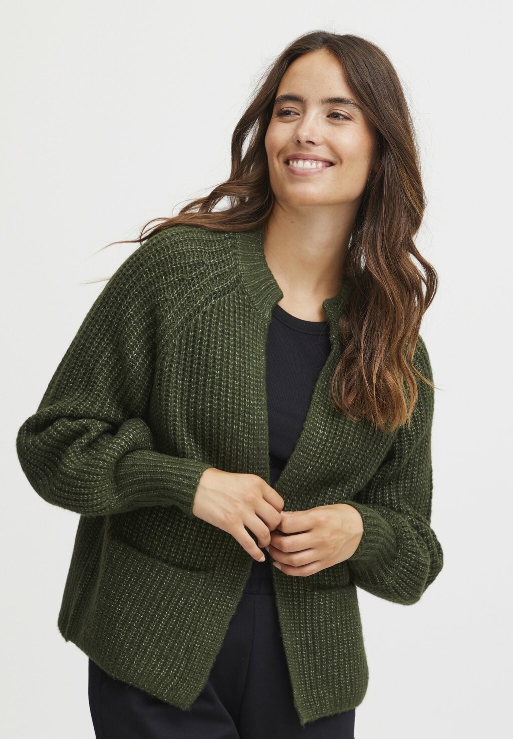 

Кардиган Beverly Fransa, цвет rifle green melange