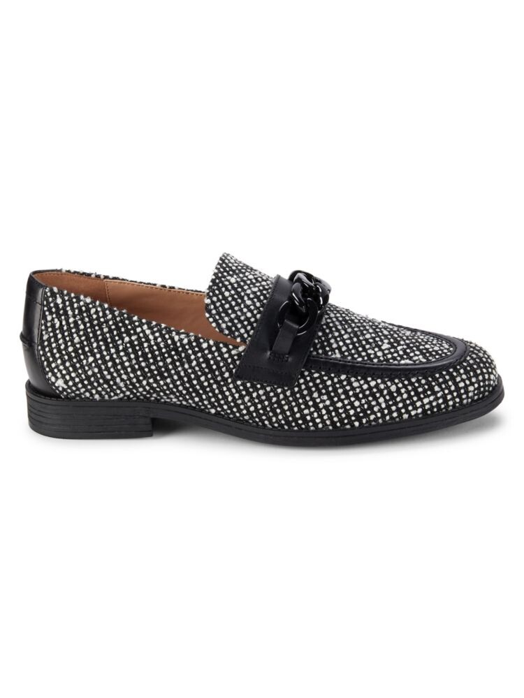 

Твидовые лоферы Stassi с цепочкой Cole Haan, цвет Black White
