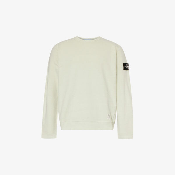 

Толстовка свободного кроя из хлопкового джерси с логотипом Stone Island, цвет pistachio