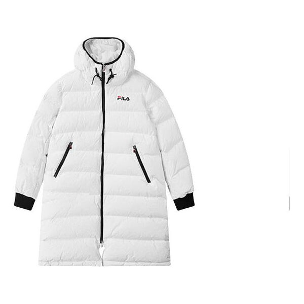 

Пуховик FILA Loose Casual mid-length Stay Warm Down Jacket Couple Style White, белый