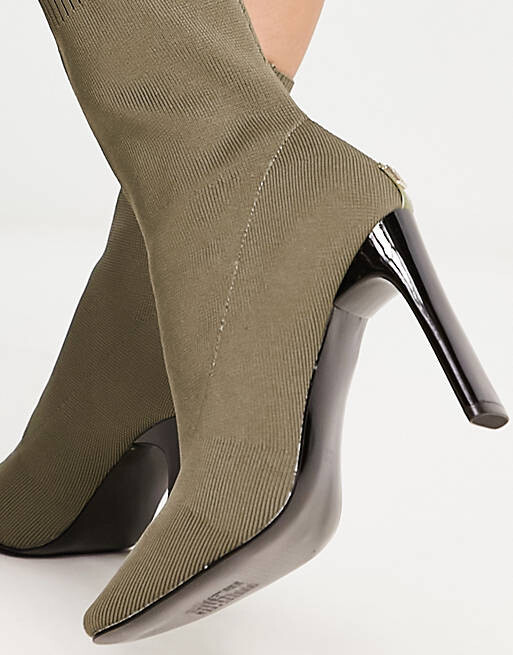 

Вязаные ботинки цвета хаки River Island