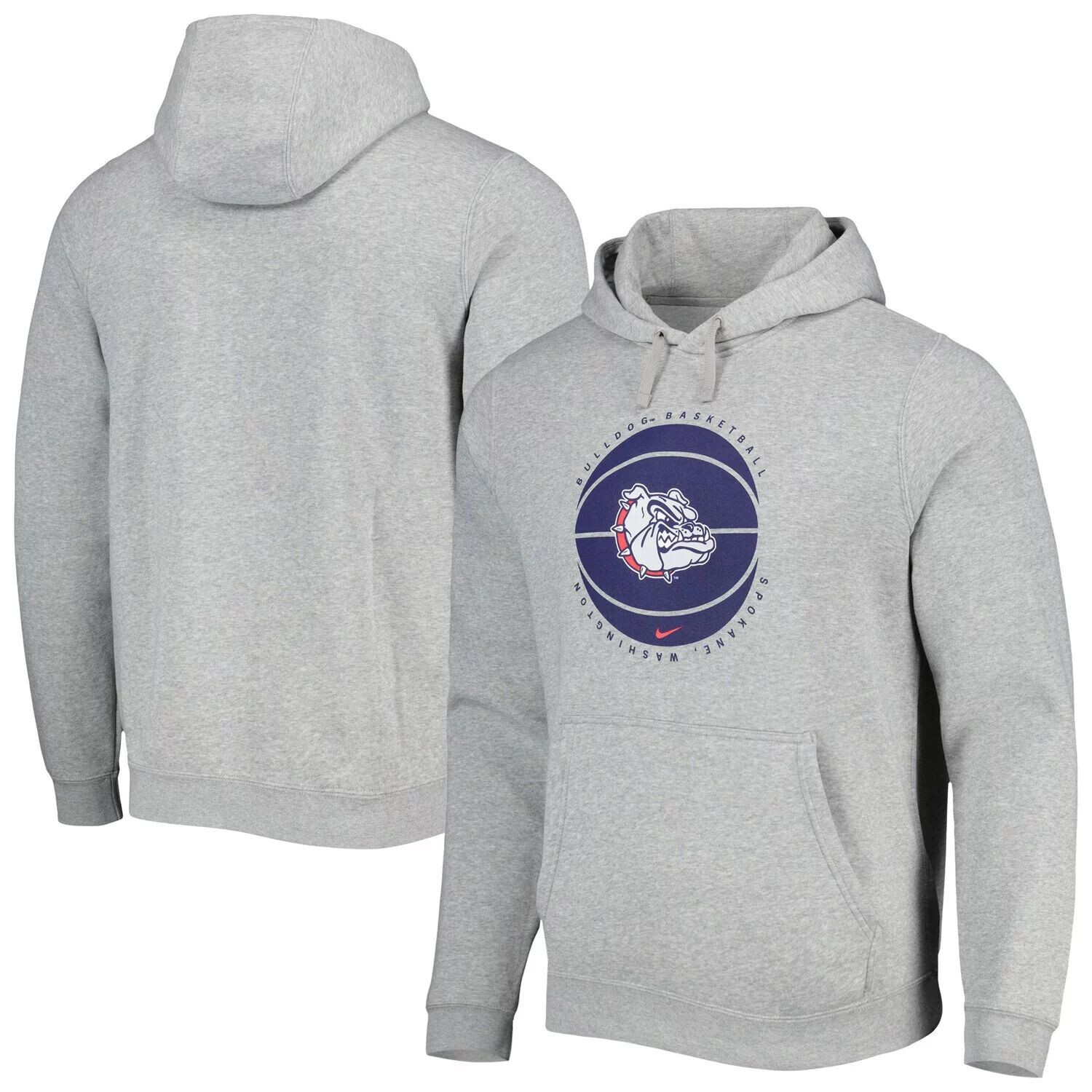 

Мужской баскетбольный пуловер с капюшоном Heather Grey Gonzaga Bulldogs Nike
