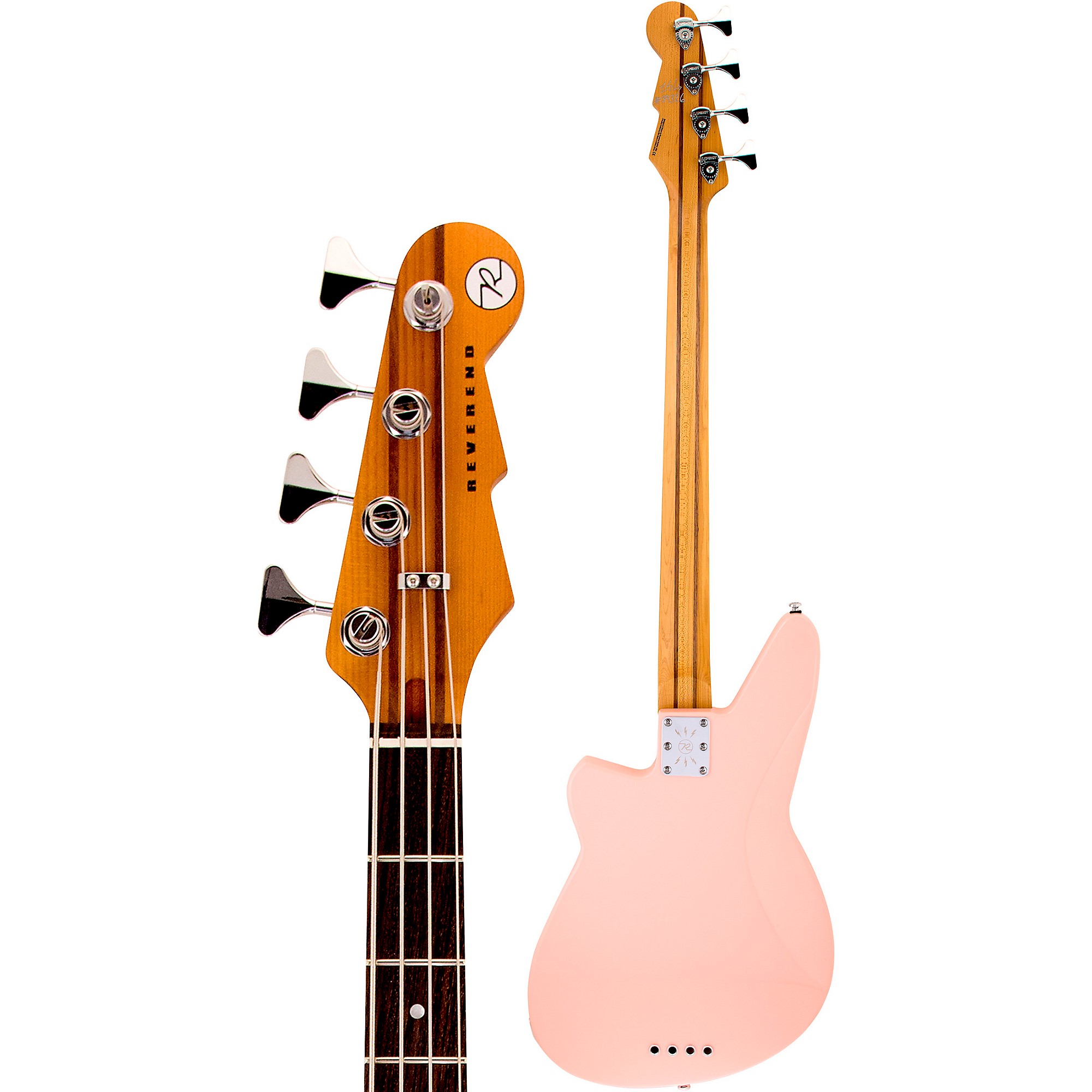 Электробас-гитара Reverend Mercalli 4 с накладкой из палисандра, цвет орхидеи, розовый