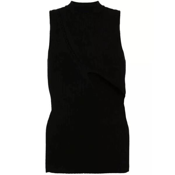 

Футболка cut-out ribbed-knit tank top The Attico, черный