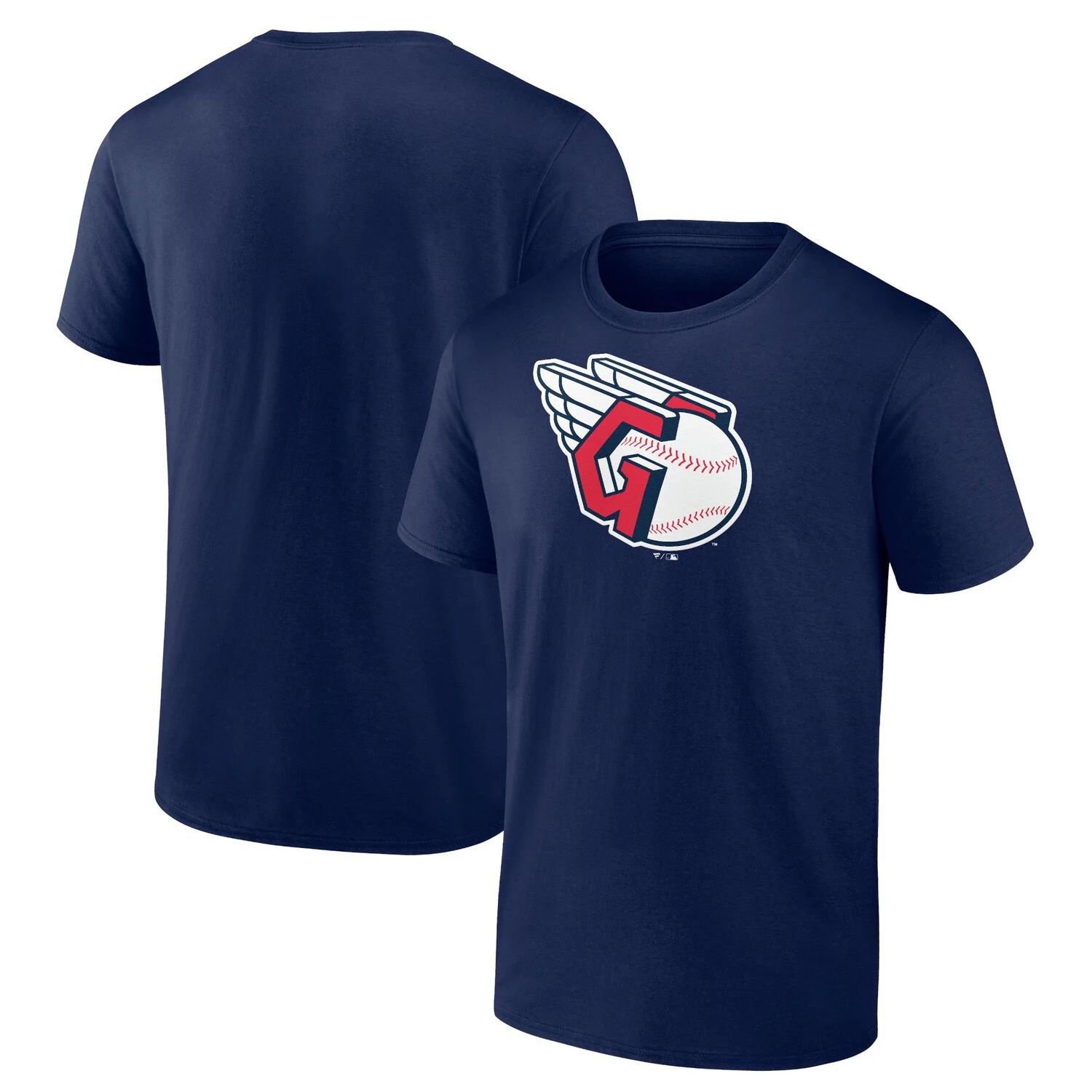 Мужская темно-синяя футболка с официальным логотипом Cleveland Guardians Fanatics