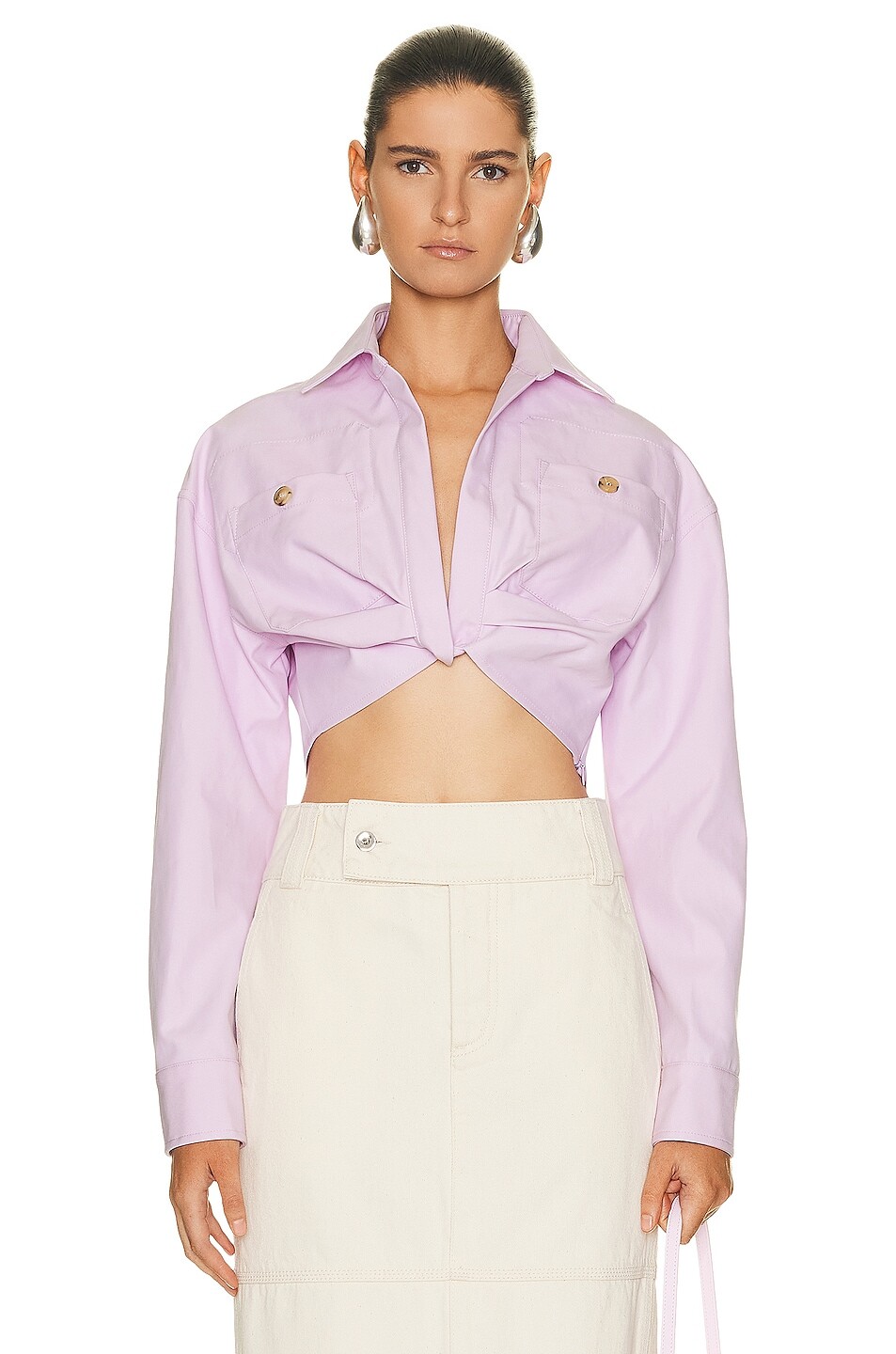 

Рубашка Off-White Twist Cargo Crop, сиреневый