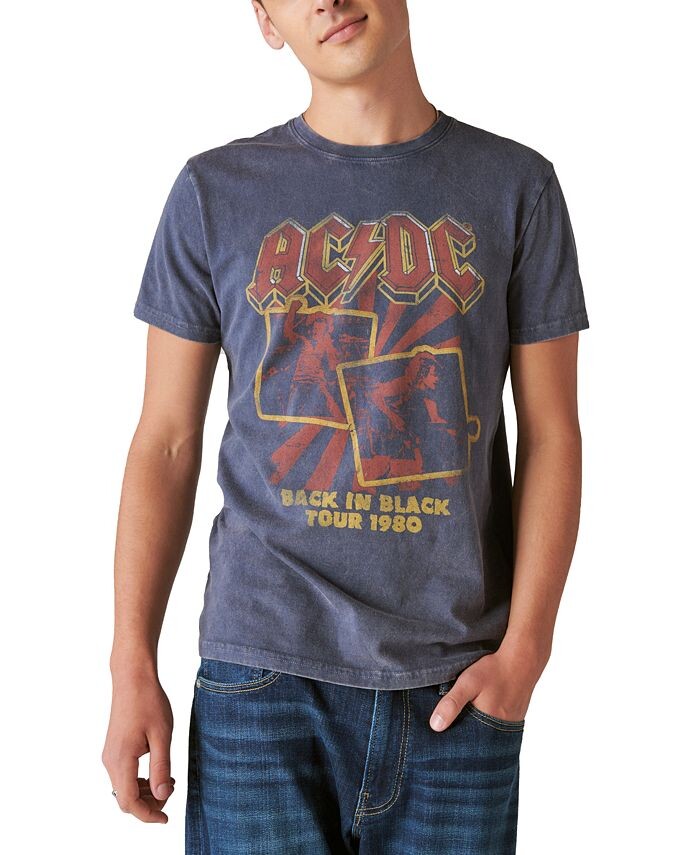 

Мужская футболка с круглым вырезом с короткими рукавами и графикой AC/DC Lucky Brand, синий