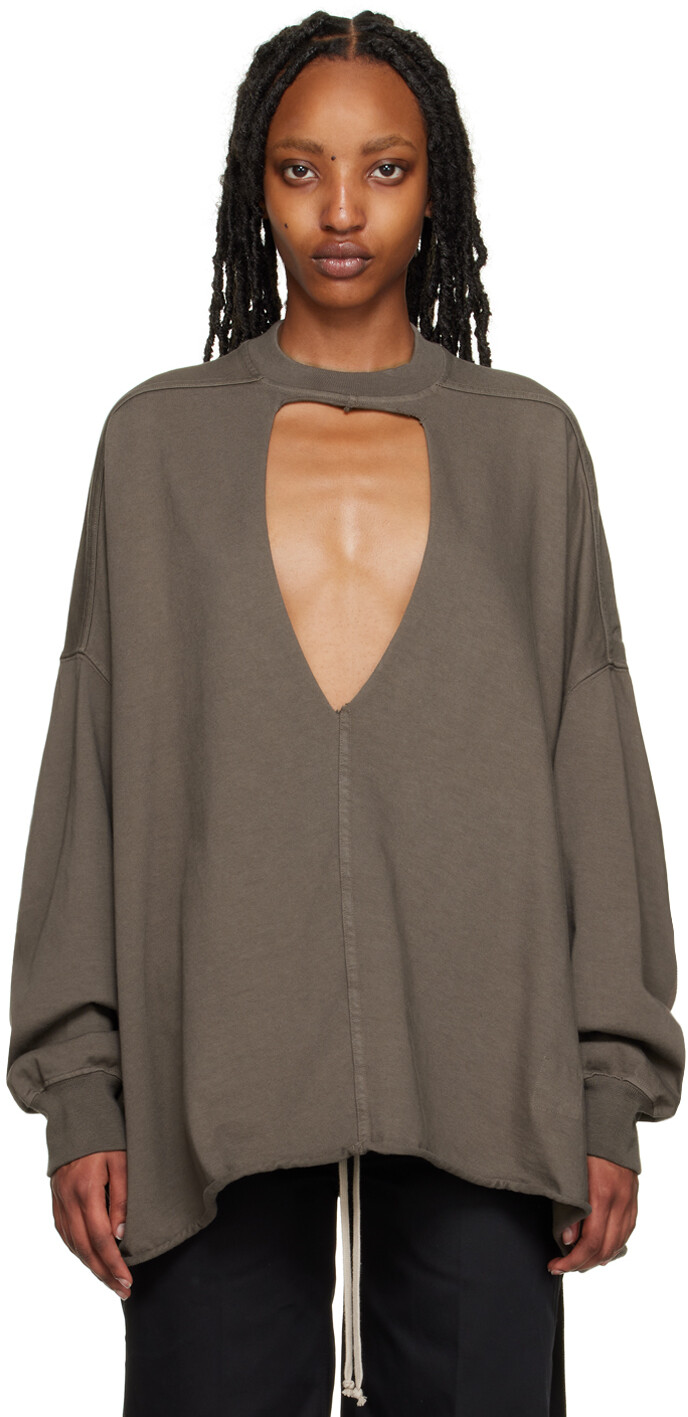 

Rick Owens DRKSHDW Коричневый свитшот Eclipse