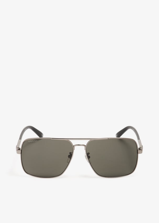 цена Солнцезащитные очки Gucci Navigator Frame, серый