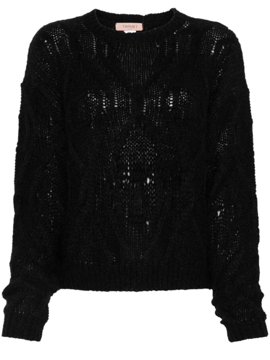 

TWINSET свитер с косой вязкой, черный