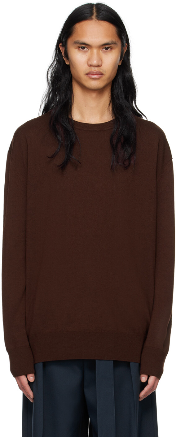 

Коричневый свитер с круглым вырезом Jil Sander