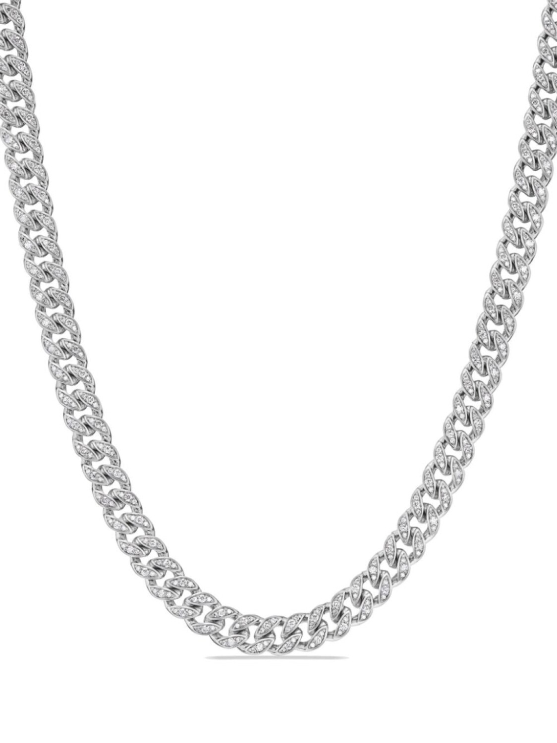 

Серебряное колье с бриллиантами David Yurman, серебряный