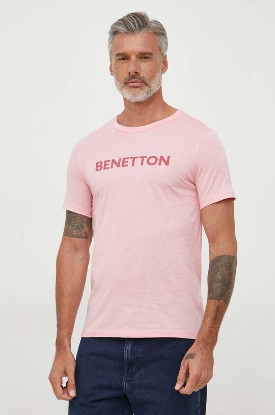 

Хлопковая футболка United Colors of Benetton, розовый