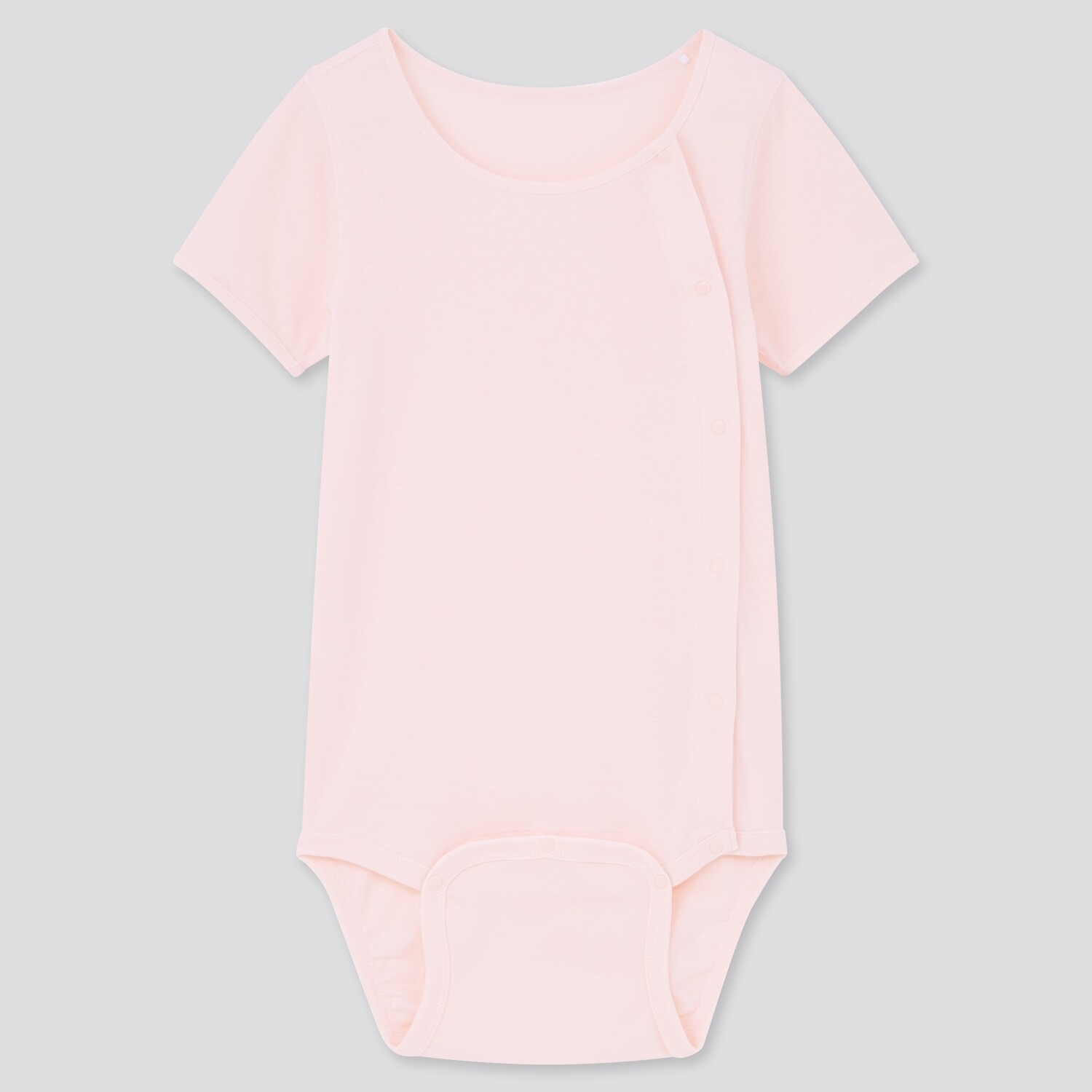 

KIDS Хлопковое боди с открытым передом и круглым вырезом (с короткими рукавами) Uniqlo, розовый